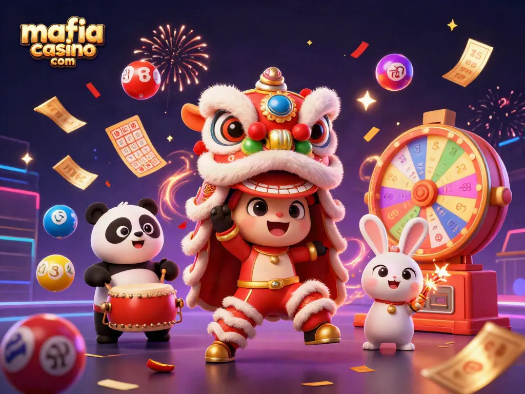 Engage with exclusive games at mafia casino com featuring lottery elements, vibrant prizes, and festive characters.